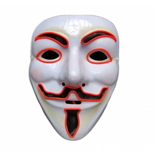 Foto - Svietiaca LED maska - Anonymous, červená