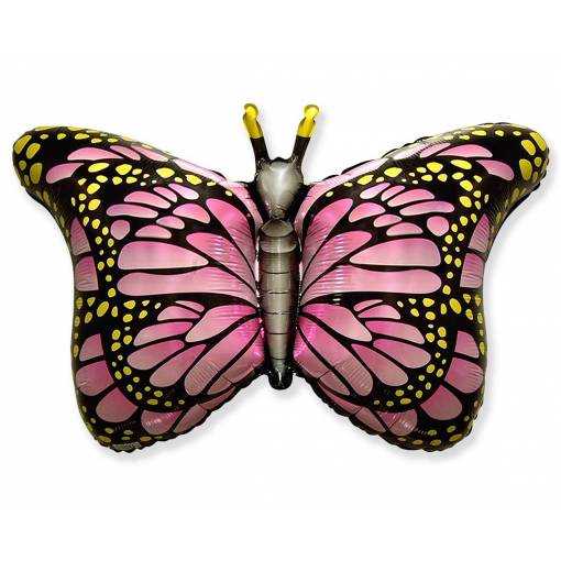 Fóliový balónik - Ružový motýľ