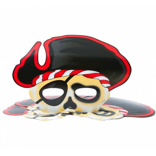 Pirátska maska na oči - Kapitán, 6 kusov