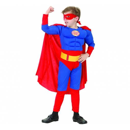 Detský kostým so svalmi - Super Hero 120/130