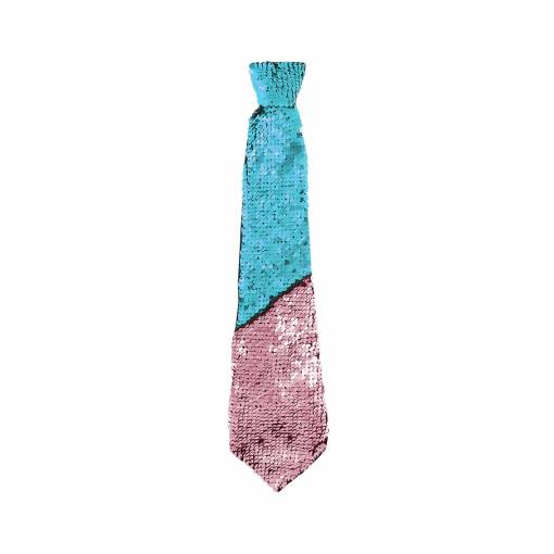 Dámska flitrová kravata - Tyrkysovo ružová