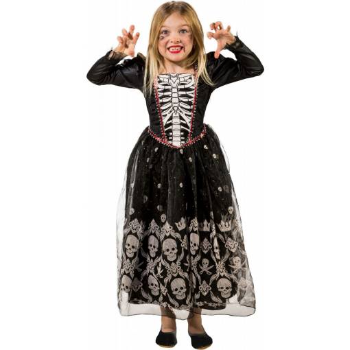 Detský kostým - Šaty s kostrou 128