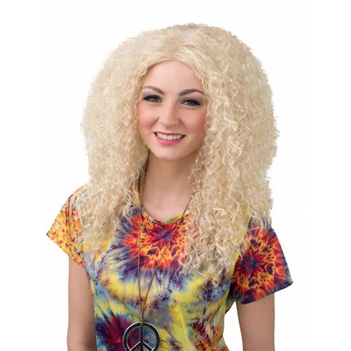 Foto - Dámska parochňa - Dlhé vlnité afro, blond